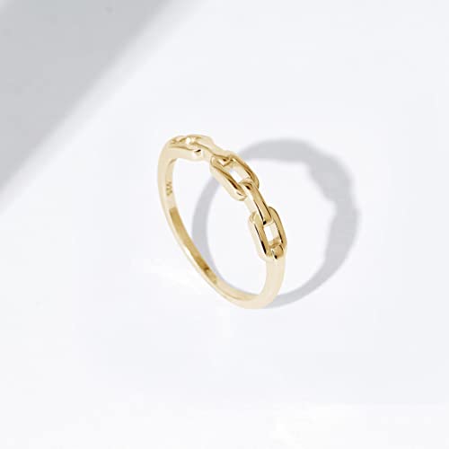 Amazon Essentials 14K Gold Plated Sterling Silver Chain Link Accent Ring Size 5, Yellow Gold #TOP2