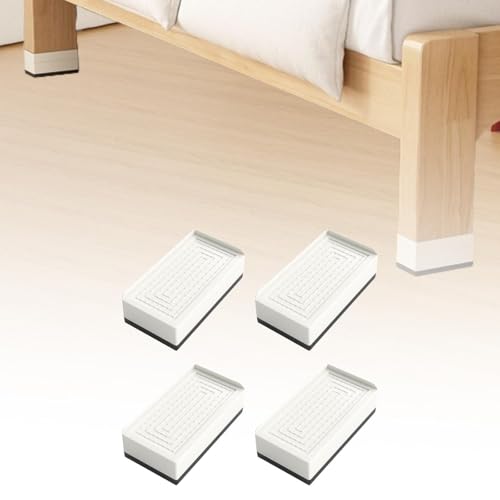 4 Elevadores para muebles de material PP: patas elevadas antideslizantes color blanco 6