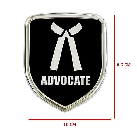 Image of Advocate 3D Metal Chrome Sticker Emblem Badge Logo, Black, Durable Automotive Decoration for Cars and Bikes