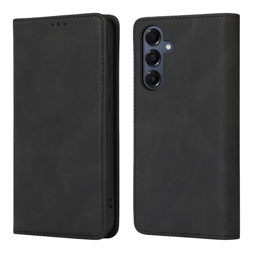 Étui en cuir synthétique Samsung Galaxy A16 4G/5G avec rabat aimanté noir classique sobre