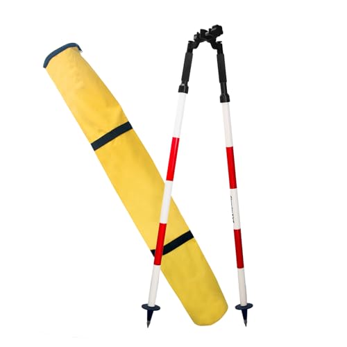 Aluminum Bipod, Adjustable Height, 5.9FT/1.8M Extended Length, Surveying Bipod for Prism Poles Surveying or GPS Poles of Total Station GPS GNSS(Include Carry Bag)