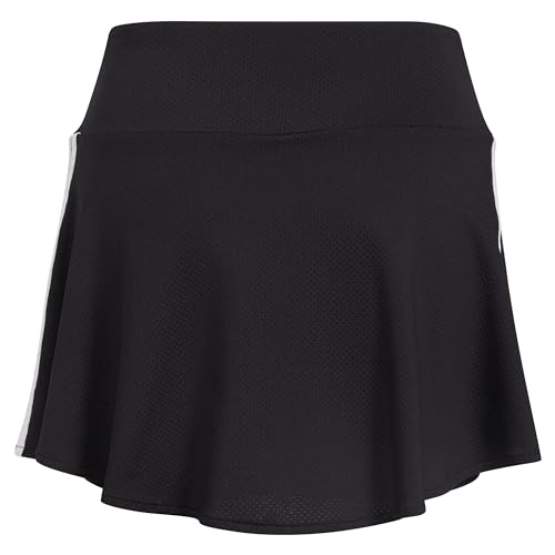 adidas Girls' 3-Stripe Flounce Knit Skorts Tennis Skirt, Black/White3