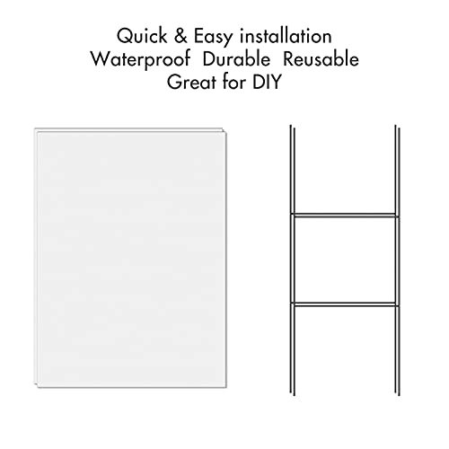 2 Pack Blank Yard Signs With Stakes, Ikayas 19 X 14 Inches Garden Yard Signs Garage Sale Sign For Party Decorations, Garage Sale, Guidepost, Open House #TOP2