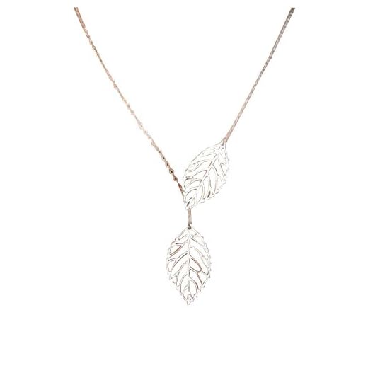 Walaka collier Femme Pas Cher Fantaisie Simple MéTal Double Feuille Pendentif Alliage Collier De Choker