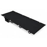 EVERGOODS Camping Bed, Camp Bed Travel Cot for Adults – Folding Camping Cot with Lightweight Aluminum Frame, Portable Outdoor Bed for Hiking,Easy-to-Build with Side Pockets,193.5 × 68 × 18.6 cm