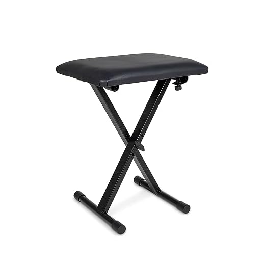 GEWA 900530 - Banqueta para teclado con 3 niveles de regulación, color negro