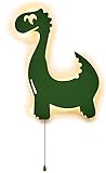 Northpoint LED Kinderzimmer Nachtlicht Wandleuchte Wandlicht für Kinder Schlummerlicht aus Holz Batteriebetrieben Dinosaurier