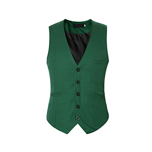 Cloudstyle Mens V-Neck Dress Suit Business Casual Suit Vest Waistcoat 5 Button Slim Fit