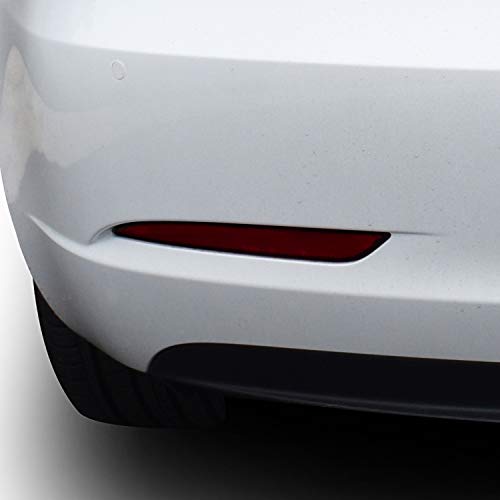 BOGAR TECH DESIGNS Rear Bumper Reflectors Tint Kit Compatible with and Fits Tesla Model 3 2017-2023, Dark Smoke
