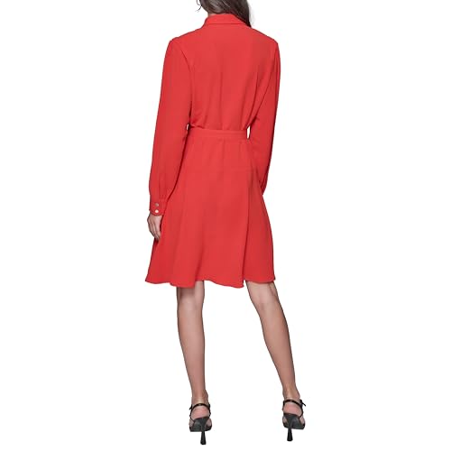 Image of Karl Lagerfeld Women's Long Sleeve Multifunctional Shirt Dress