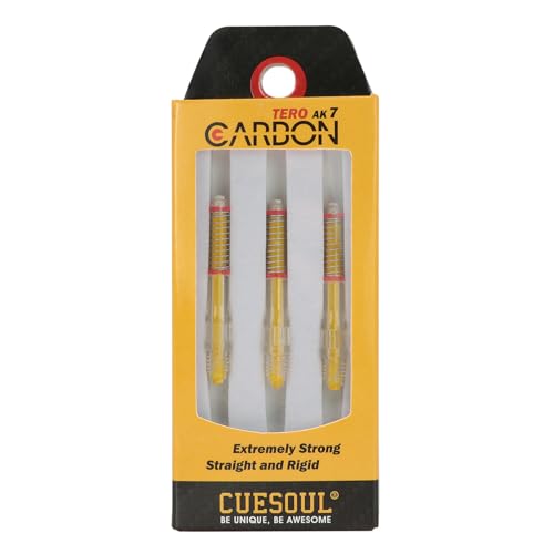 CUESOUL TERO AK7 Carbon Dart Shafts/Stem Built-in Spring Telescopic,Set of 3 pcs, yellow-size C-35mm