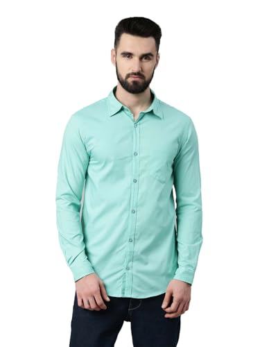 Image of THE SOUL PATROL Men's Casual Regular Fit Full Sleeve Premium Cotton Button-Down Shirt with Single Patch Pocket - Stylish, Classic, Comfortable, and Elegant for Everyday Wear