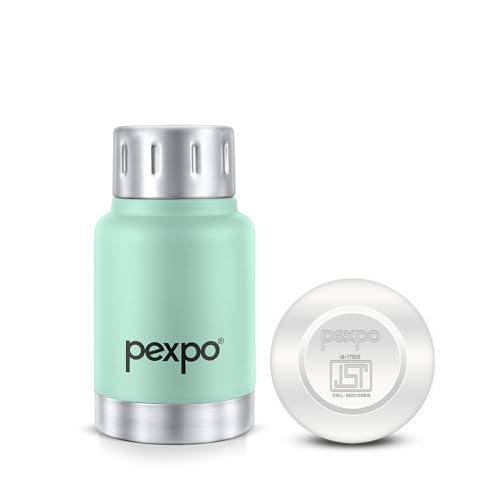 Pexpo Cameo ISI Certified Stainless Steel Vacuum Insulated Flask - 160ml | Double Wall Hot & Cold Upto 4-5 Hours | Office, School, Gym, & Travelling | Men, Women & Kids | RCB Edition - Sea Green