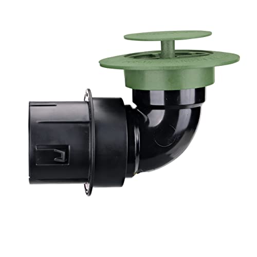 NDS 430 Pop-Up Drainage Emitter with Elbow and Adapter for 3 in. & 4 in. Drain Pipes, works with drainage systems including catch basins, Green Plastic
