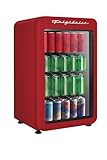 Frigidaire Retro Compact Refrigerator with Glass Door, 3.2 cu ft Countertop Fridge, Rounded Corners, Premium, for Office, Bedroom, Dorm Room, Cabin