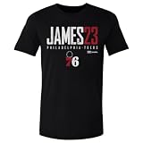 500 LEVEL NBA Lebron James Philadelphia 76ers Elite Men's Cotton T-Shirt (Black, XL)