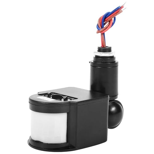 Yasta Sensore di Movimento PIR a Infrarossi Nero Rilevatore di Presenza Ricambio per Faro Lampade Luci a LED Antifurti e Sistemi di Videosorveglianza Casa da Interno e Esterno IP 65