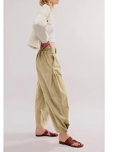 CHARTOU Women's Baggy Barrel Pant Wide Leg Horseshoe Ankle Jeans Mid Rise Harem Y2K Denim Pants with Pockets3