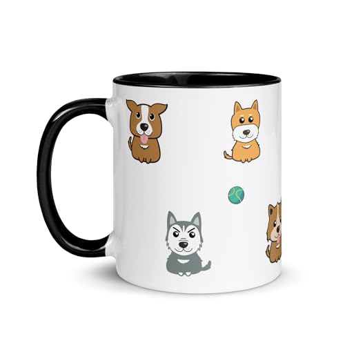 Tazza per bambini aerei cane gatto medievale prima colazione bambina ragazzo ceramica tazza forno a microonde tazza riutilizzabile design scuola natale cavaliere principessa regalo Natale (cane)