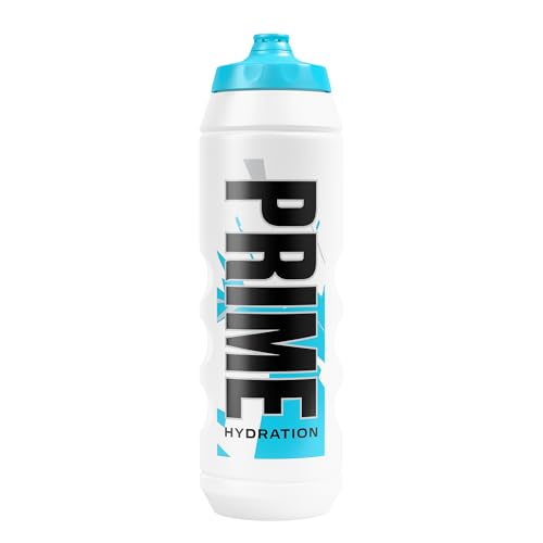 Image of PRIME 32 oz Blue Chill Squeeze Sports Water Bottle, BPA Free, Dishwasher Safe, Easy-Grip Ergonomic Leakproof Design, Fast Hydration for Gym, Cycling, Running