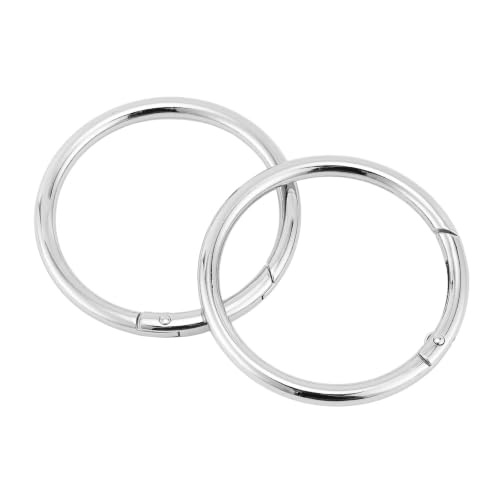 Image of DEVPSISR 15pcs Trigger Spring O Rings Round,Metal Keychain Ring Round Carabiner Clips for Keyrings Buckle, Bags,Purses