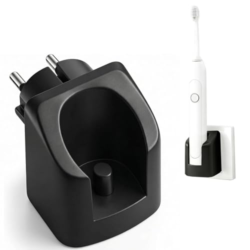 Cargador Cepillo Eléctrico Compatible con O ral B/B raun (Excepto IO7/8/9/10 y Pulsonic), Base Cargador Sin Cable para Pared, Cargador Cepillo Electrico sin Cable, Enchufe Europeo (Negro)