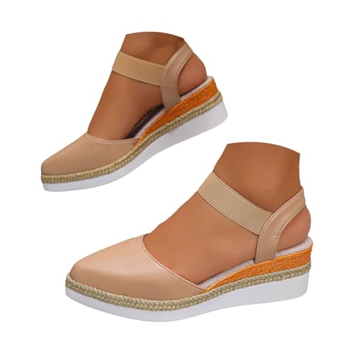 Espadrilles plates à bout fermé pour femme, chaussures décontractées légères kaki