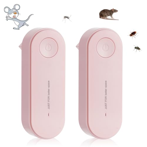 flintronic 2PCS Repelente Ultrasónico para Control de Plagas en Interiores, Repelente de Insectos para Cucarachas, Mosquitos, Ratones, Adecuado para Interiores, Exteriores