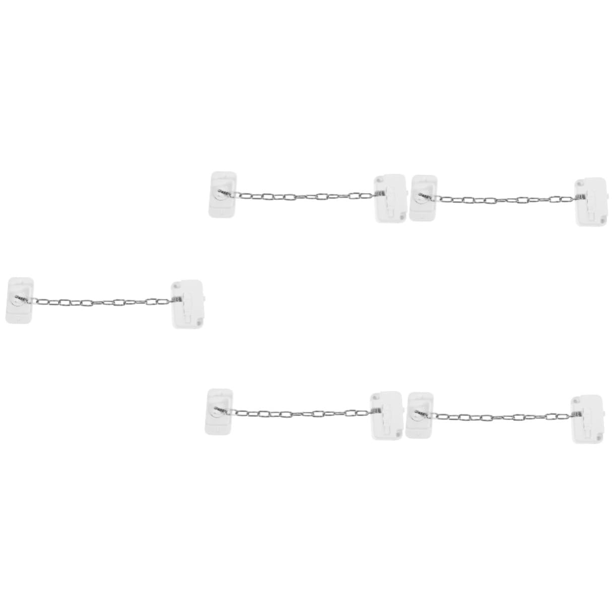 Lurrose 5 Pezzi Serratura Di Sicurezza Della Finestra Catena Acciaio Inox Serratura Della Porta Di Sicurezza Catenelle Per Porta D'ingresso Catene Della Porta Acciaio Inossidabile Bianca