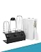 Produktbild SodaNature® Premium 3er Edelstahl Flaschenhalter für SodaStream Flaschen (Duo & Crystal) | Set Timeless in Anthrazit | inkl. Abtropfschale, Flaschenbürste, Silkonringe & -füße, Geschenkverpackung