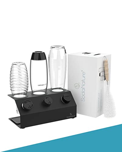 SodaNature® Premium 3er Edelstahl Flaschenhalter für SodaStream Flaschen...