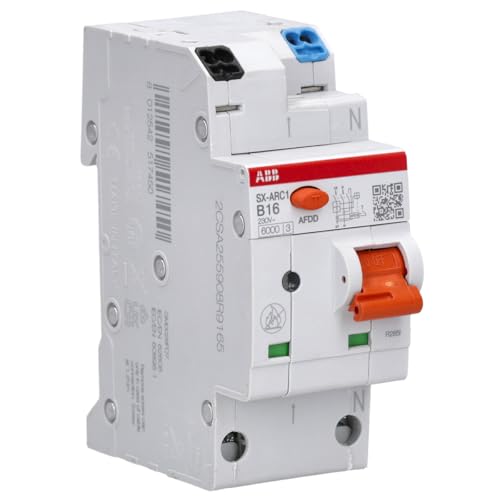 ABB SX-ARC1 B16 AFDD + LS – Fehlerlichtbogen-Schutzeinrichtung 16 A, B-Charakteristik, 1P+N, 6 kA, 2TE, Flexline-Serie, Brandschutzschalter für Hutschiene 2CSA255908R9165
