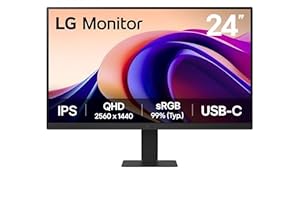 LG 24U631A-B Ecran PC bureautique 24" - Dalle IPS résolution QHD (2560x1440), 5ms 100Hz, HDR 10, sRGB 99% (CIE1931), inclinable, HDMI 2.0, USB-C (15W)