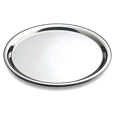 Space Home - Bandeja para Servir Redonda de Acero Inoxidable Cover