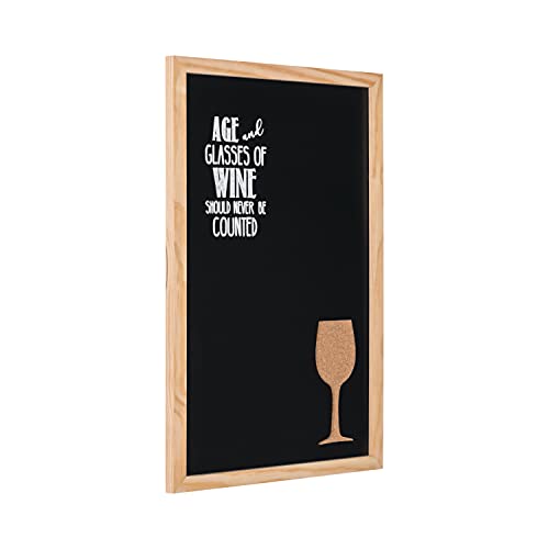 Bi-Office - Vino Combo Quote Chalkboard, 400 x 600 mm, Pine Frame, black - Image 4