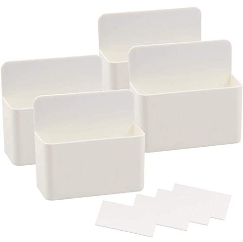 4 Pack Magnetic Dry Erase Marker Holder, Whiteboard Marker Holder, Mighty-magnetic Marker Pen Organizer for Whiteboards (White)