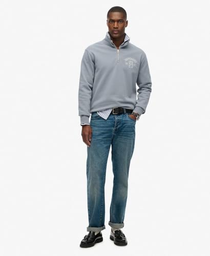 Superdry Para Hombre. M2014089A Sudadera Athletic Ess Half Zip Azul (S), Casual, PoliéSter - 2