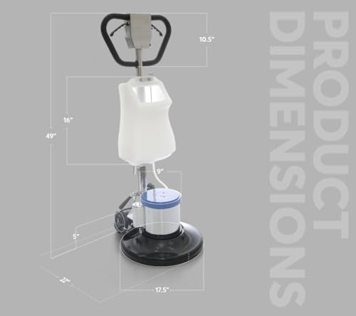 Industrial 17" Floor Buffer Polisher Machine | 1200W Heavy Duty Metal Body & Handle | Multi-Functional Commercial Floor Scrubber | Includes Full Attachment Kit