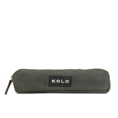 Image of Kolo Parker Mini Pen, Pencil and Marker Case, Compact and Lightweight, Waxed Canvas, Sage