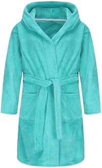 Boys Girls Bathrobe Soft Towel Hooded Robe Terry Cloth Cotton Bathrobe