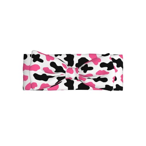 Cute Black Pink Cow Print Baby Girl Bows Headbands Baby Girls Newborn Headbands Infant Toddlers 0-6 Months