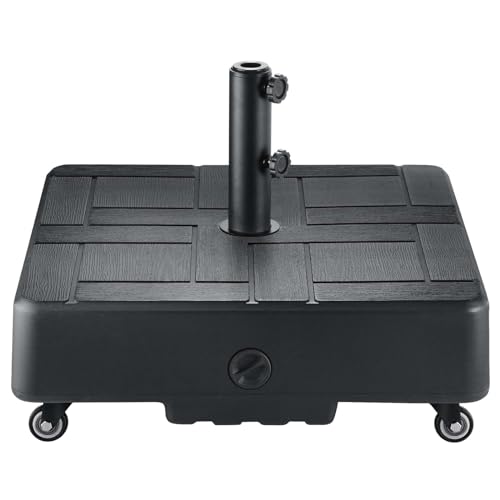HOMSHADE Patio Umbrella Stand Base with Wheels H13-135lbs Heavy Duty Rolling Weights Outdoor Market Umbrella Base, Refillable High-Density HDPE Material Weights Stand for Outside Patio