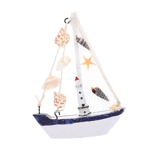 EPIGEIST Wooden Sailing Boat Model Nautical Decor for Home Office Mediterranean Style Table Ornament Craftsmanship for Refreshing Interior Spaces Present