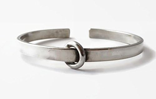 Solid Sterling Silver Circle Cuff Bracelet - Ships Priority