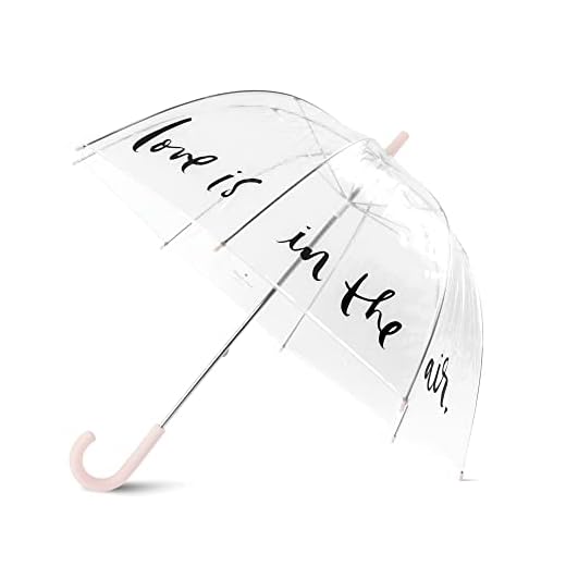 Kate Spade New York Clear Umbrella for Rain, Large Bubble Umbrella for Weddings, Love Is In The Air