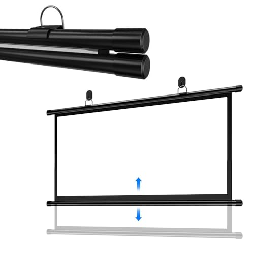 Pantalla de proyección manual 72" 16:9 para techo miniatura 1