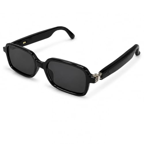 Image of GenXenon Black Square Modern Smart Translation Polarized Sunglasses Men Women
