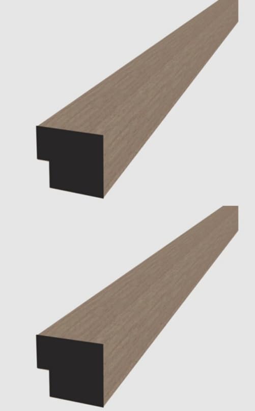 Acoustic Slatted Wall Panel Decorative Slat 3D Timber Oak Natural - 2400mm x 600mm (End Trim x2 Light Walnut 2400x30mm)