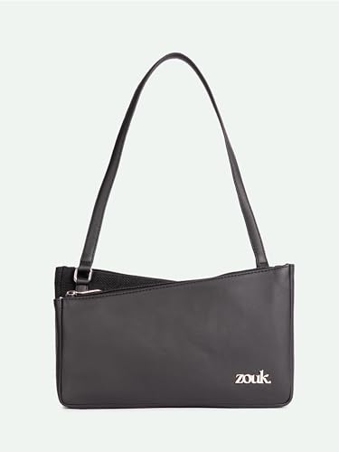 Image of ZOUK Kiya Small Shoulder Bag for Women - Dual-Sided Shoulder Bag with Criss-Cross Design| Handcrafted Purse with Dual Zipper Compartments & Water-Resistant Lining |