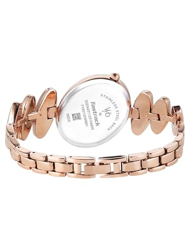 Image of Fastrack Vyb Successor with Quartz Analog Pink Dial Rose Gold Alloy Strap Watch for Girls - FV60120WM01W